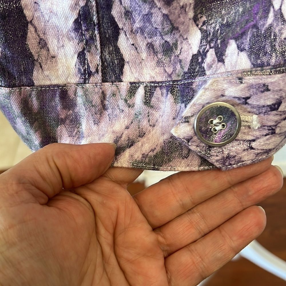 Chico's Women's Snakeskin Patterned Button Front … - image 6